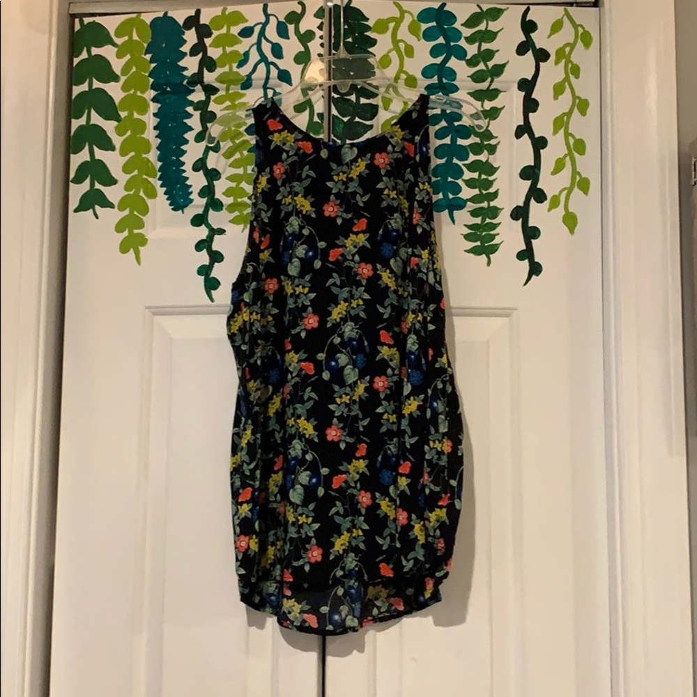 Old Navy Black Tank with Flowers